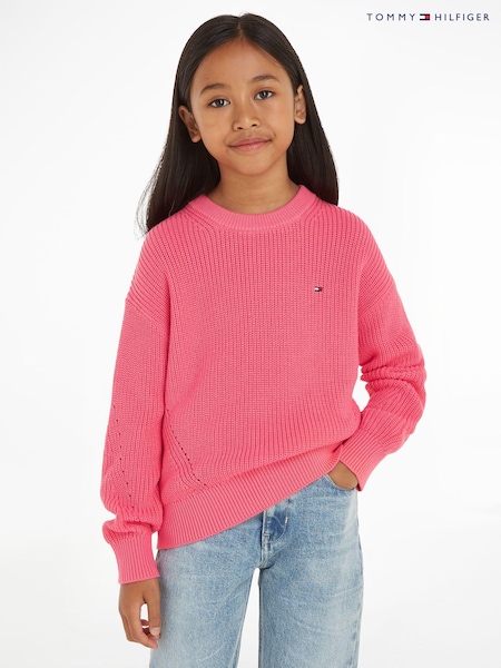 Tommy Hilfiger Pink Essential Rib 100% Cotton Sweater (B48951) | €39 - €47