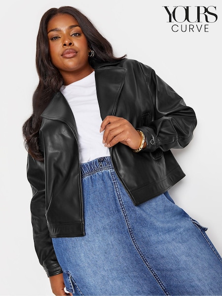 Yours Curve Black PU Jacket (B48987) | €81