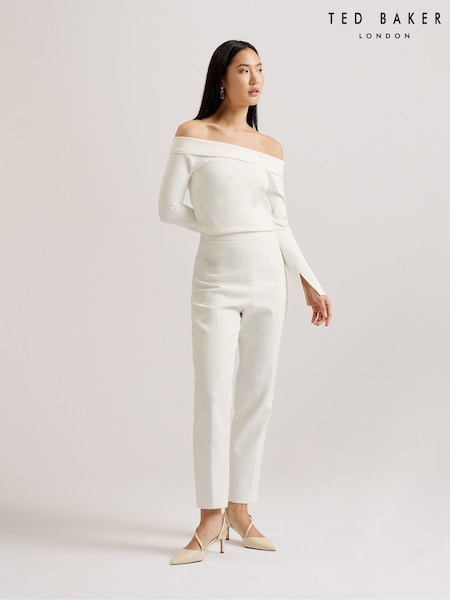 Ted Baker Cream Phollyy Off The Shoulder Long Sleeve Top (B48992) | €57
