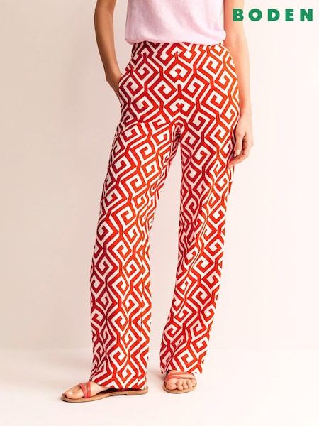 Boden Red Hampstead 100% Cotton Trousers (B49004) | €46
