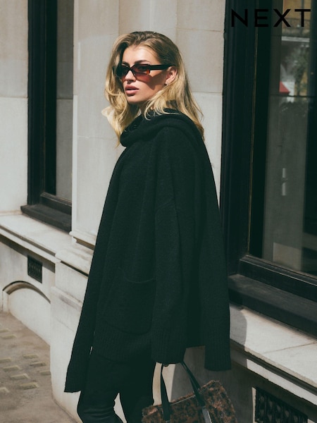 črna - Scarf Cardigan (B49074) | € 30