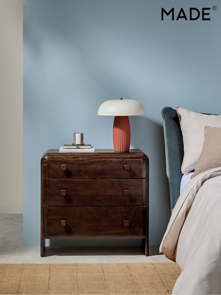 MADE.COM Brown Payton Mango Wood 3 Drawer Chest of Drawers (B49114) | €946