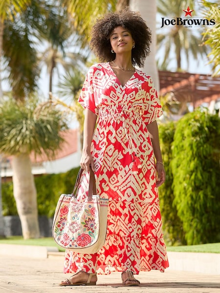 Joe Browns Red Abstract Print Relaxed Wrap Front Maxi Dress (B49132) | € 33