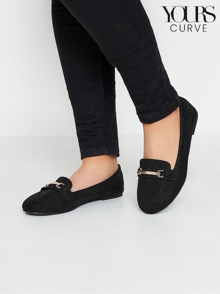 Yours Curve Faux Suede Buckle Loafers In Extra Wide EEE Fit (B49283) | € 37