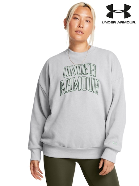 Grau - Under Armour Oversize-Sweatshirt aus Frottee mit Rundhalsausschnitt und Logo (B49307) | 57 €