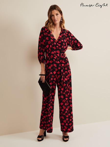 Phase Eight Black Printed Effie Jumpsuit (B49589) | €50