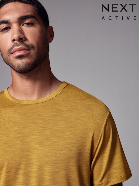 Ochre Yellow Active Gym Training T-Shirt (B49661) | 55 QAR