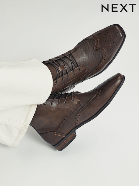 Tan Brown Brogue Chukka Boots (B49683) | 156 QAR