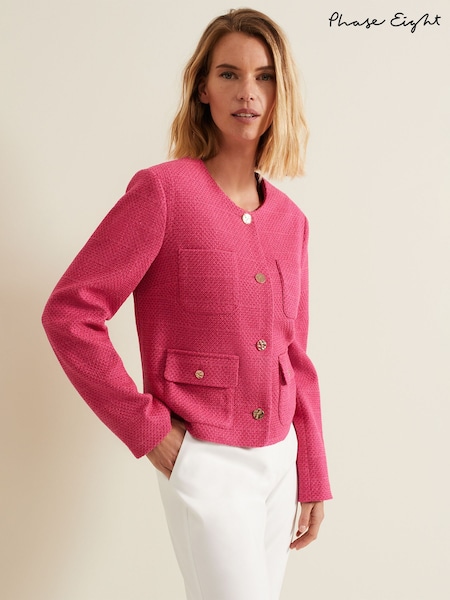 Phase Eight Pink Ripley Boucle Jacket (B49721) | €57