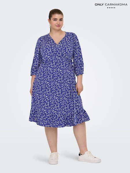 ONLY Curve Polka Dot Print Midi Wrap Dress (B49780) | 116 LEI