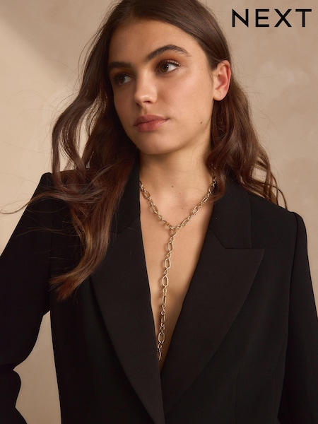Gold Tone Adjustable Chain Necklace Made With Recycled Steel (B49789) | €9.50