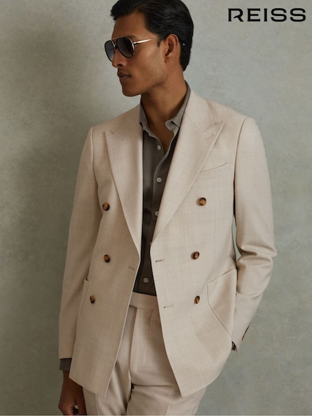 Reiss Belmont Db Double-Breasted Textured Blazer With Wool (B49805) | 543 €