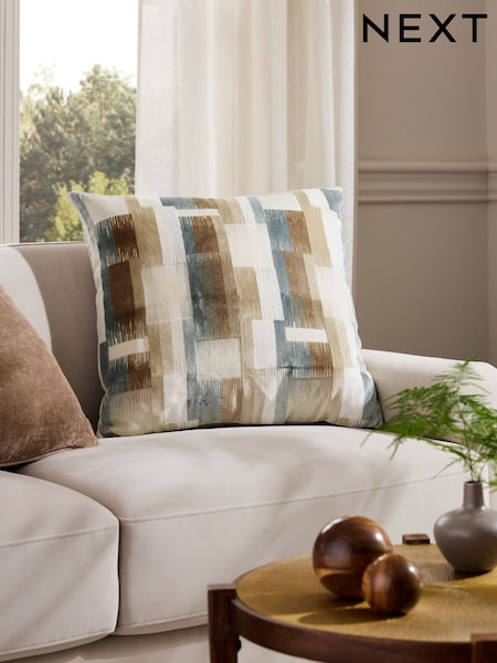 Natural Cut Velvet Retro Etch 59 x 59cm Cushion (B49925) | €45