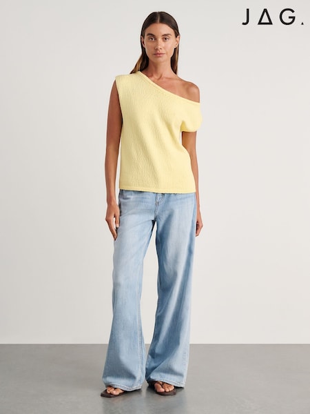 Yellow - Jag Arden Off Shoulder Knitted Top