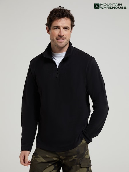 Mountain Warehouse Black Mens Camber II Half Zip Quick Drying Fleece (B50172) | R$ 215