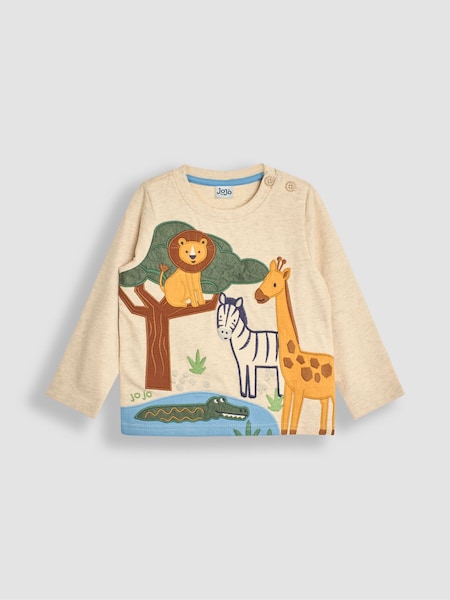 JoJo Maman Bébé Natural Safari Appliqué Top (B50278) | €30