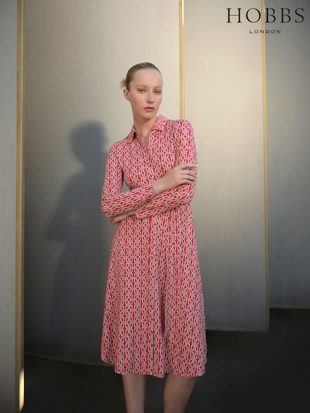 Hobbs Red Petite Clarice Dress (B50409) | OMR27
