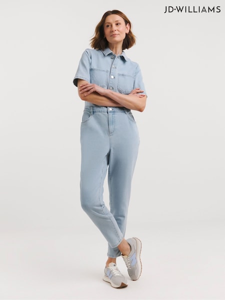 JD Williams Blue Belted Waist Jumpsuit (B50582) | €26