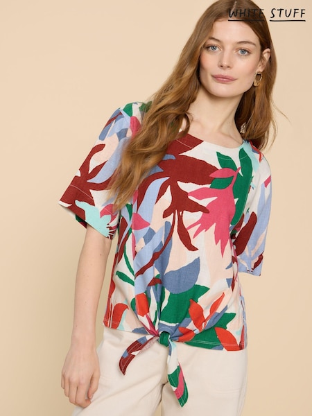 White Stuff Multi Sara Tie Hem Multi Top (B50654) | €27