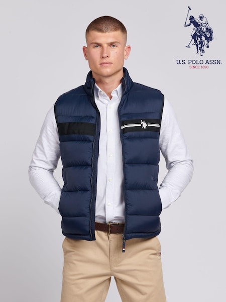 U.S. Polo Assn. Blue 3D Tape Mens Gilet (B50661) | €106