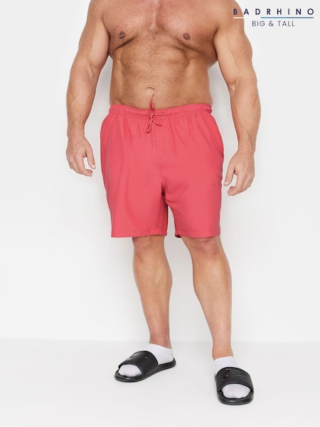 BadRhino Big & Tall Pink Plain Swim Shorts (B50687) | kr286 - kr314