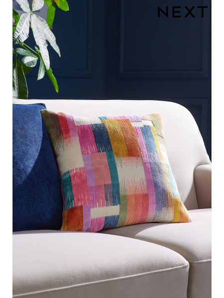 Multi Bright Cut Velvet Retro Etch 43 x 43cm Cushion (B50786) | €28