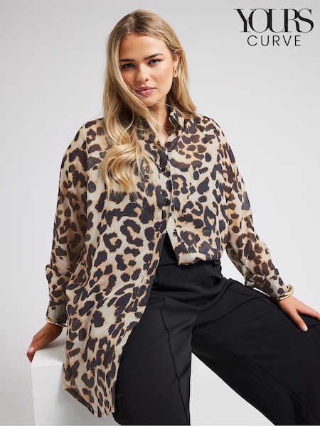Yours Curve Brown LONDON Zebra Print Shirt (B50801) | €60