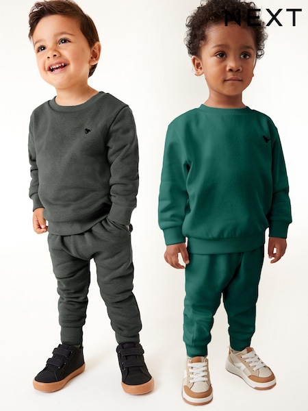 Anthrazitgrau/Grün - Sweatshirt and Joggers 2 Pack Set (3mths-7yrs) (B51083) | 28 € - 40 €