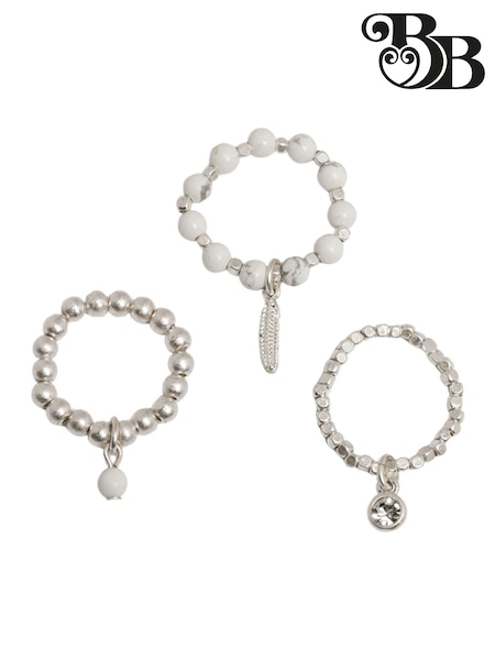 Bibi Bijoux Silver Tone Dreamcatcher Stretch Ring Set (B51117) | 140 LEI