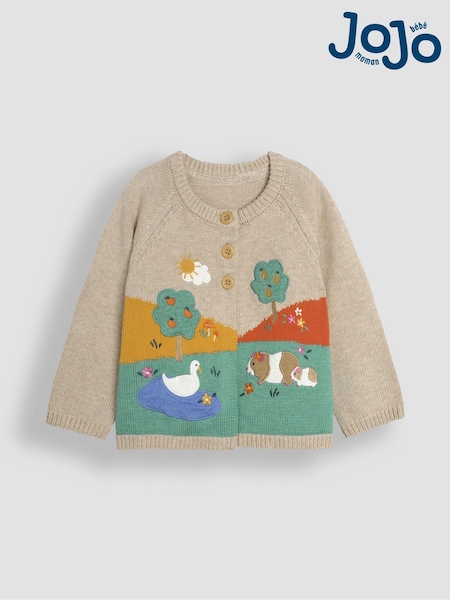 Jojo Maman Bébé Duck & Guinea Pig Scene Cardigan (B51124) | €45