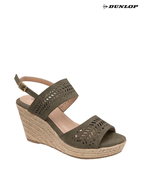 Dunlop Green Wedge Open Toe Sandals (B51137) | €25