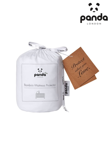 Panda London White Kids Bamboo Viscose Cot Mattress Protector (B51140) | 99 QAR
