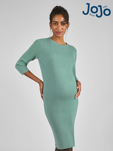 JoJo Maman Bébé Sage Green Knitted Maternity Tube Dress (B51236) | €12.50