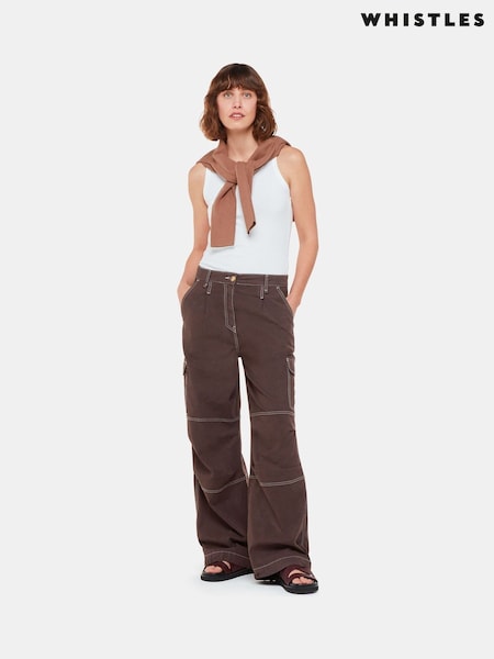 Whistles Lorna Brown Cargo Trousers (B51250) | 426 LEI