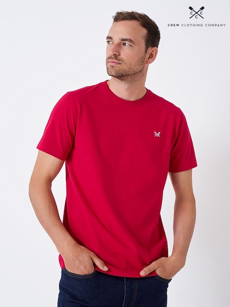 Crew Clothing Red Chrome Plain 100% Cotton Classic T-Shirt (B51287) | R$ 245