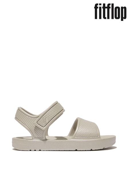 FitFlop Kids Toddler Silver iqushion Shimmer Ergonomic Sandals (B51317) | kr457