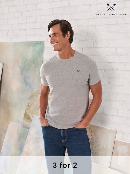 Gris - Crew Clothing Plain 100% Cotton Classic T-Shirt (B51327) | 35 €