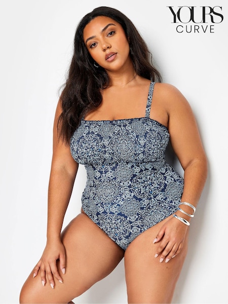 Yours Curve Boho Print Shirred Tummy Control Swimsuit (B51333) | 240 zł