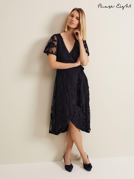 Phase Eight Blue Clara Tapework Wrap Dress (B51453) | 1,133 QAR