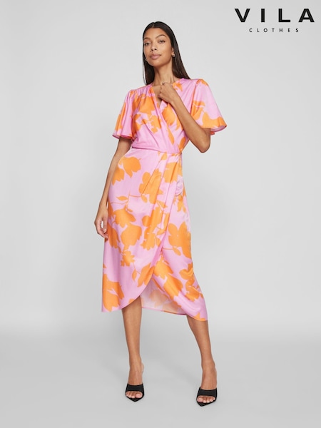 VILA Flutter Sleeve Wrap Dress (B51501) | €30