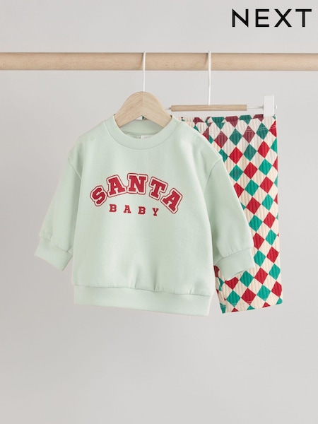 Bright Santa Baby Christmas Cosy Sweatshirt and Joggers Set (0mths-2yrs) (B51548) | €14 - €16