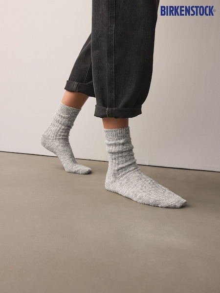 Birkenstock Grey 100% Cotton Slub Socks (B51556) | €17.50