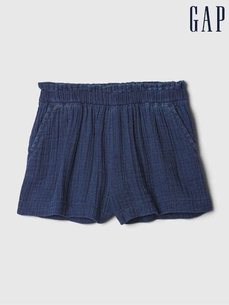 Gap Dark Blue Crinkle Cotton Pull On Shorts (12mths-5yrs) (B51614) | €7