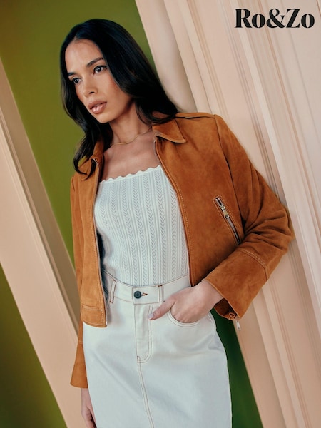 Ro&Zo Brown Suede Jacket (B51662) | €428