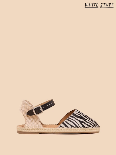 White Stuff Black Buttercup Leather Espadrilles (B51707) | €27