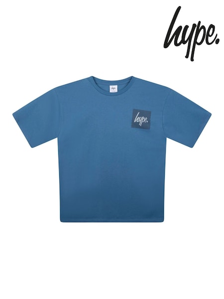 Hype. Boys Blue Square Line Script T-Shirt (B51750) | 114 QAR