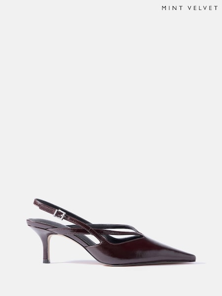 Red - Mint Velvet Bianca Patent Slingback Heels