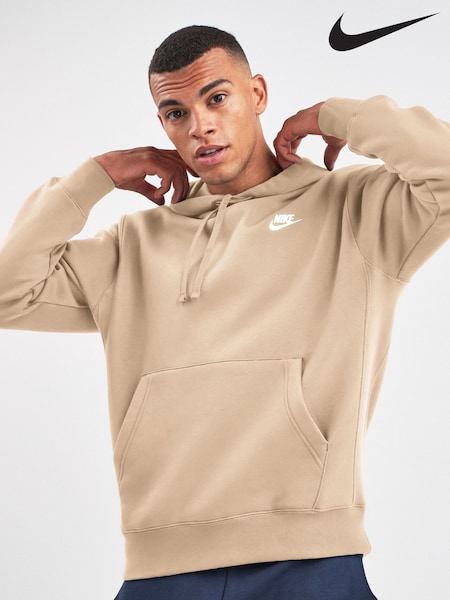 Beige - Nike Club Pullover Hoodie (B51785) | kr1 260