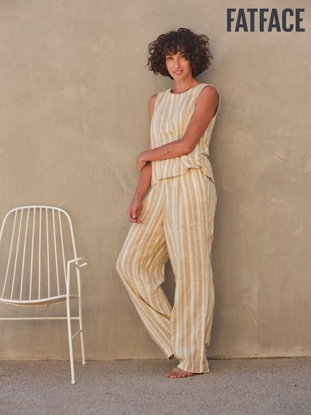 FatFace Pendeen Natural Linen Blend Stripe Trousers (B51788) | €37.50