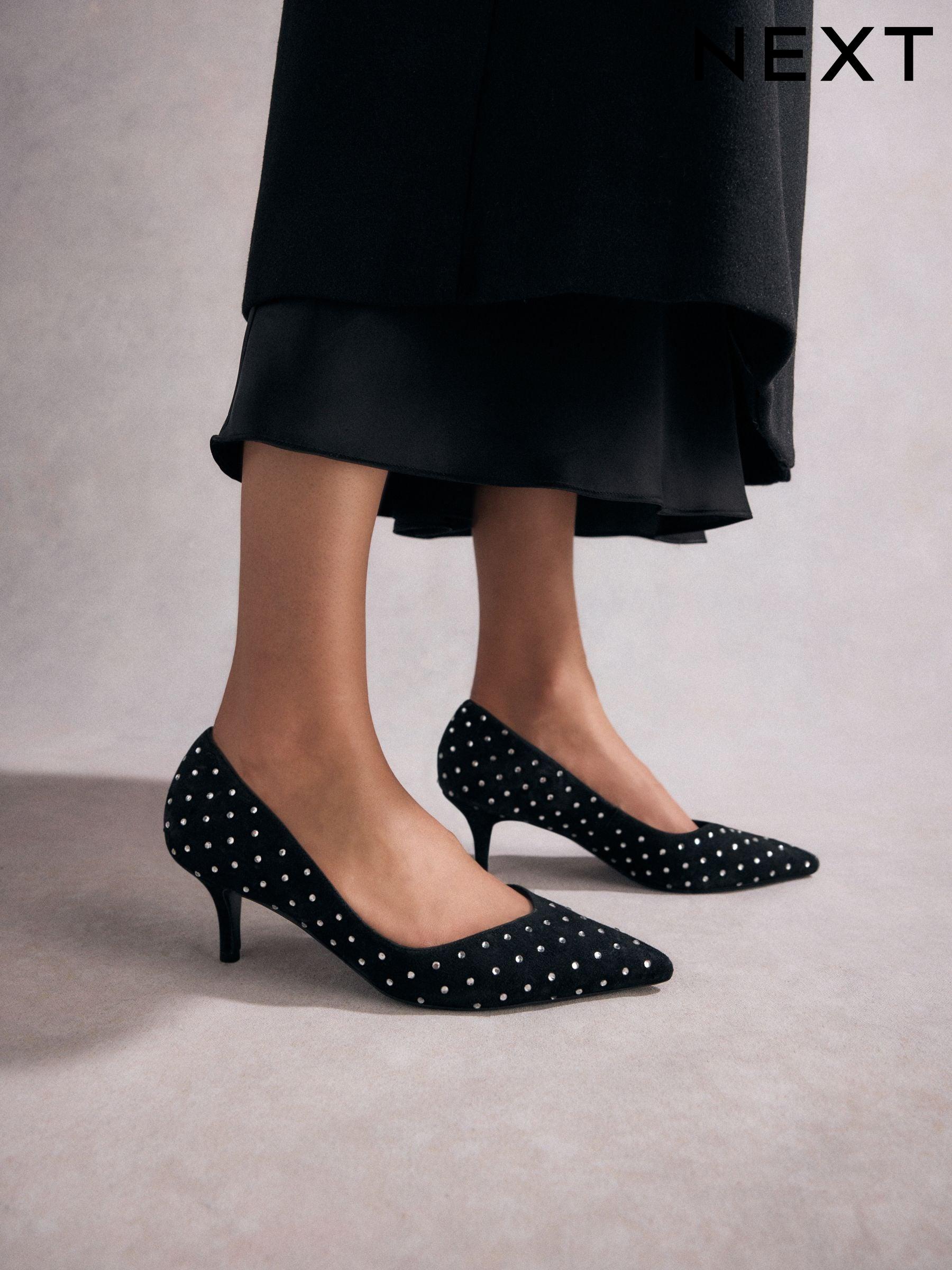 Studded low heels hot sale
